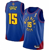 Men's Denver Nuggets #15 Nikola Jokic Blue 2023 Finals Champions Statement Edition Stitched Basketball Jersey,baseball caps,new era cap wholesale,wholesale hats